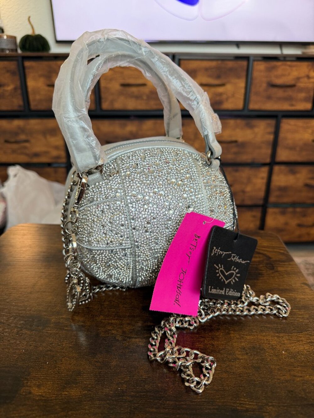 Betsey Johnson Limited Edition Rhinestone Ball Bag 74/200 2020 Charm
